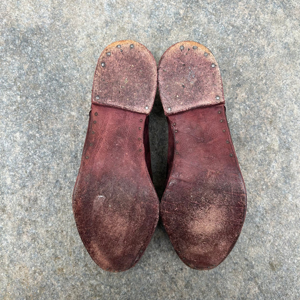 A Diciannoveventitre A1923 Red and Black Leather Derbies Sole