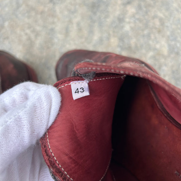 A Diciannoveventitre A1923 Red and Black Leather Derbies