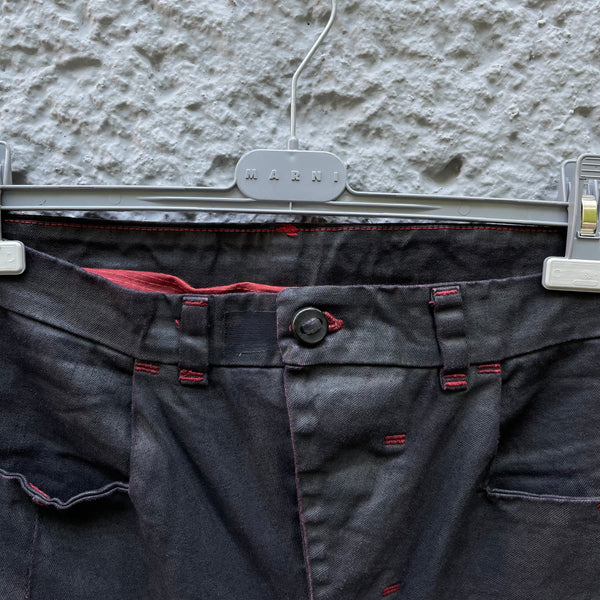 Boris Bidjan Saberi Black Waxed Trousers P15-F185 F/W 11/12 Detail
