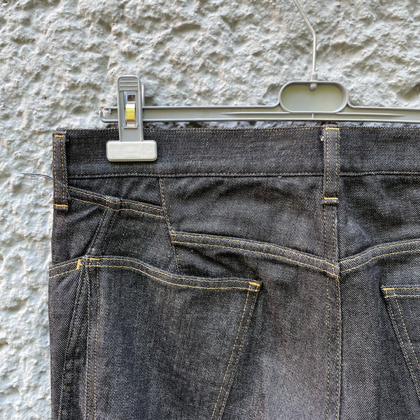 Junya Watanabe Raw Denim Jeans with Attached Tartan Fabric F/W14 Details