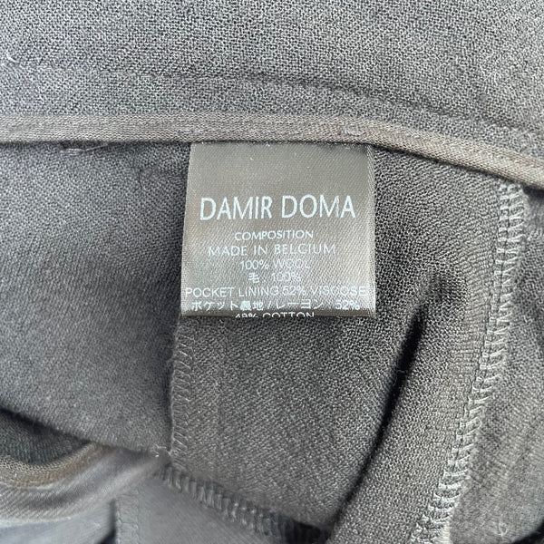 Damir Doma Oversized Black Wool Trousers Tag