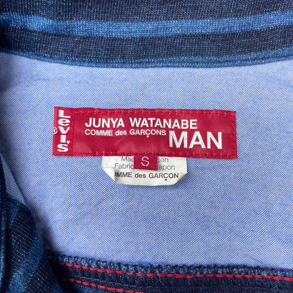 CDG Junya Watanabe x Levi's Striped Blue Trucker Jacket S/S11 Tags