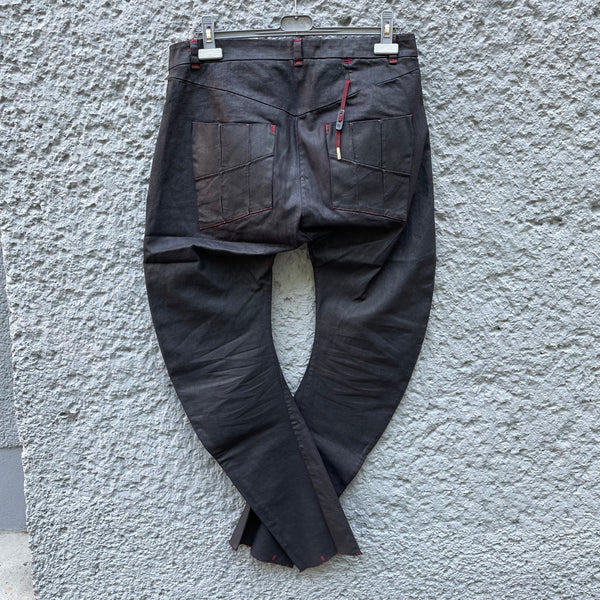 Boris Bidjan Saberi Black Waxed Trousers P15-F185 F/W 11/12