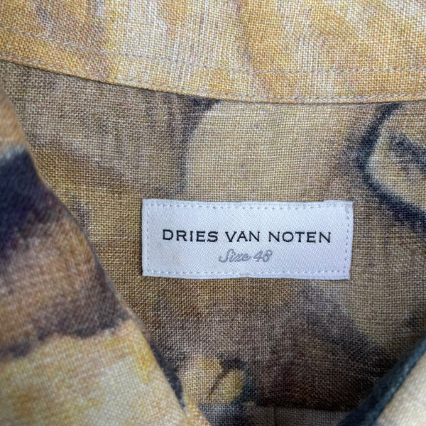 Dries van Noten Yellow Tapestry Shirt S/S17 Tag