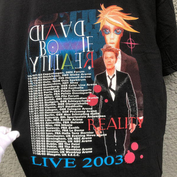 Black David Bowie "Reality" Tour T-Shirt 2003