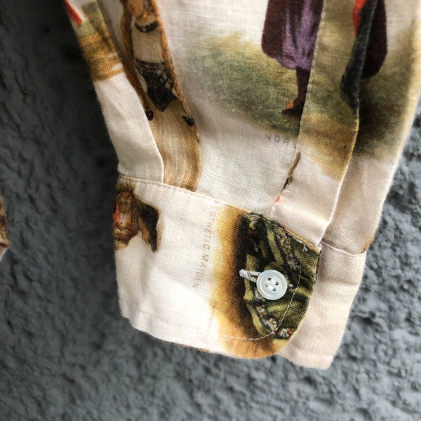 Beige Shirt with Costume Print