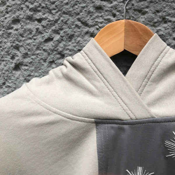 Grey Hoodie with stitched Star Detailing