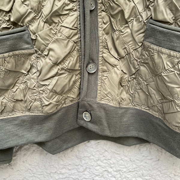 Issey Miyake Green Quilted Light Cardigan