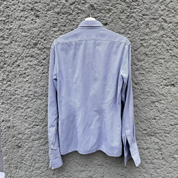 Dries van Noten Blue Shirt with French Cuffs Back