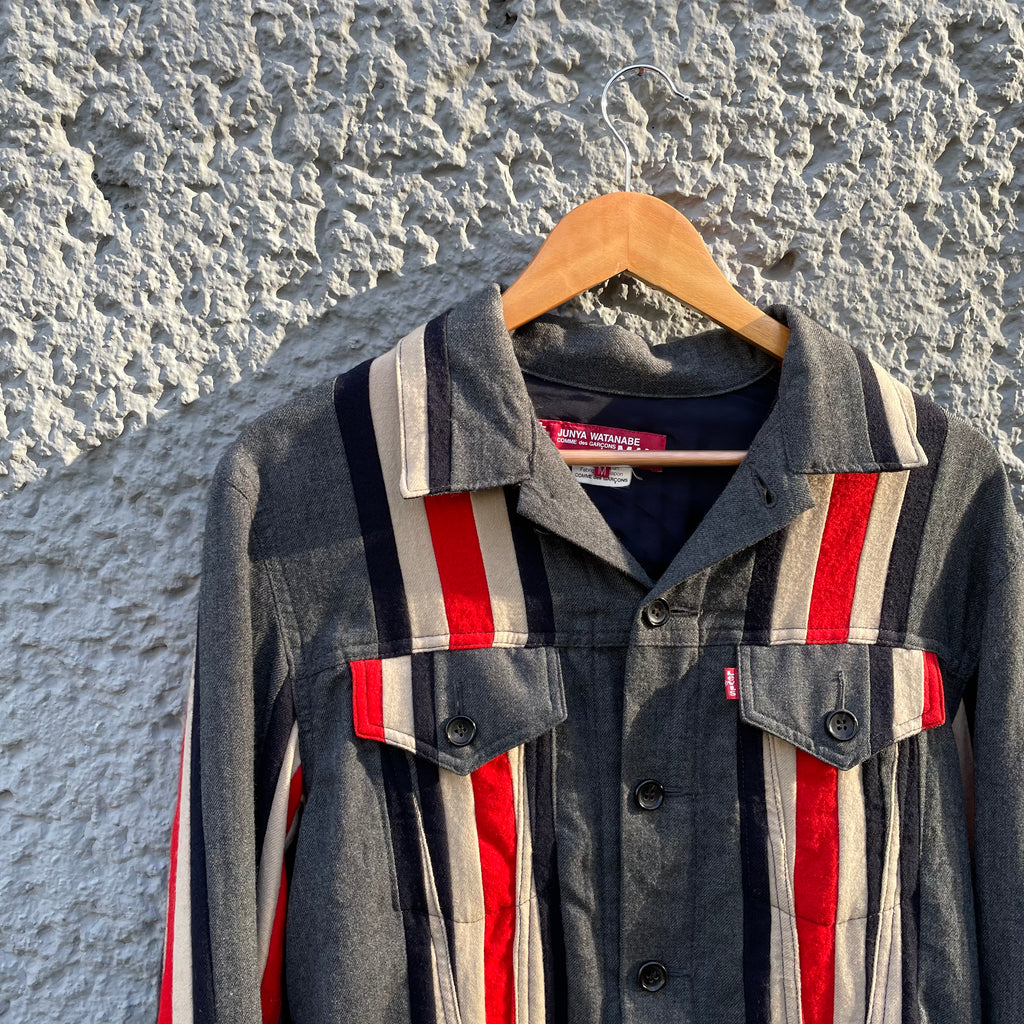 Junya Watanabe Comme des Garcons X Levis Striped Trucker Jacket F