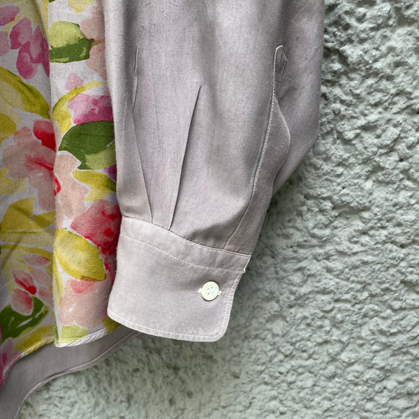 Grey Flower Polka Dot Shirt