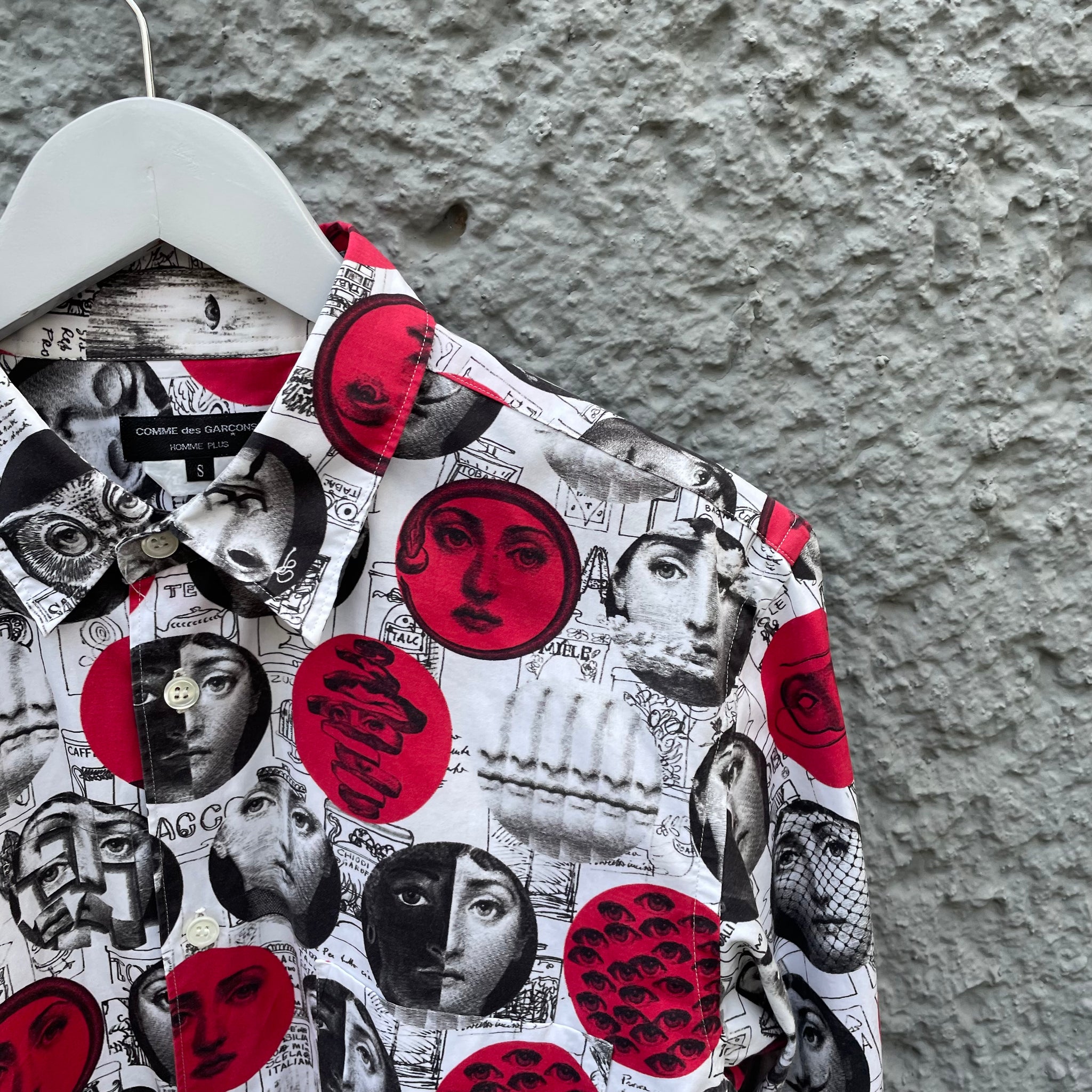 Comme des Garcons Homme Plus X Fornasetti Red White Shirt S S17 Runway Asa Nisi Masa