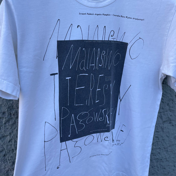White T-Shirt with "Teresa Pagowska" Print F/W15