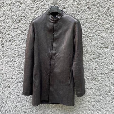 Ma+ Maurizio Amadei Black Leather Shirt Jacket/Coat