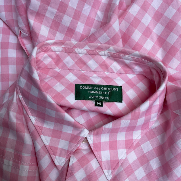 Comme des Garcons Homme Plus Evergreen Pink Shirt with Twisted Detail Tags
