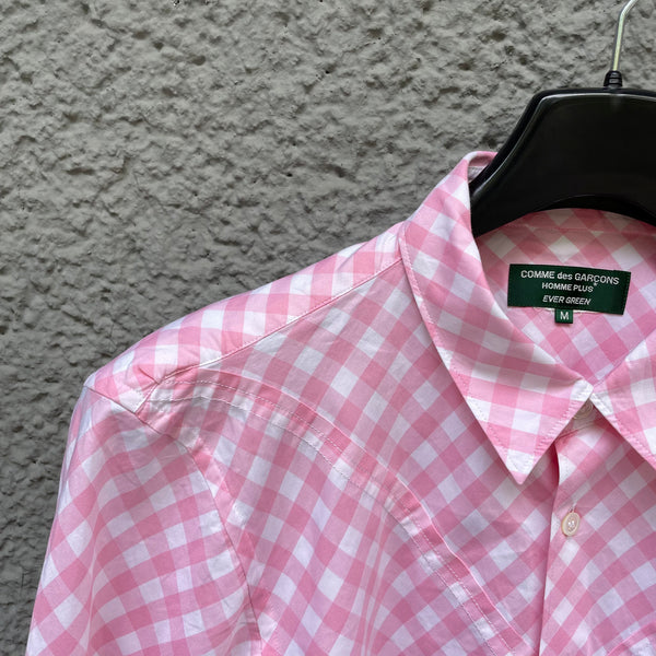 Comme des Garcons Homme Plus Evergreen Pink Shirt with Twisted Detail 