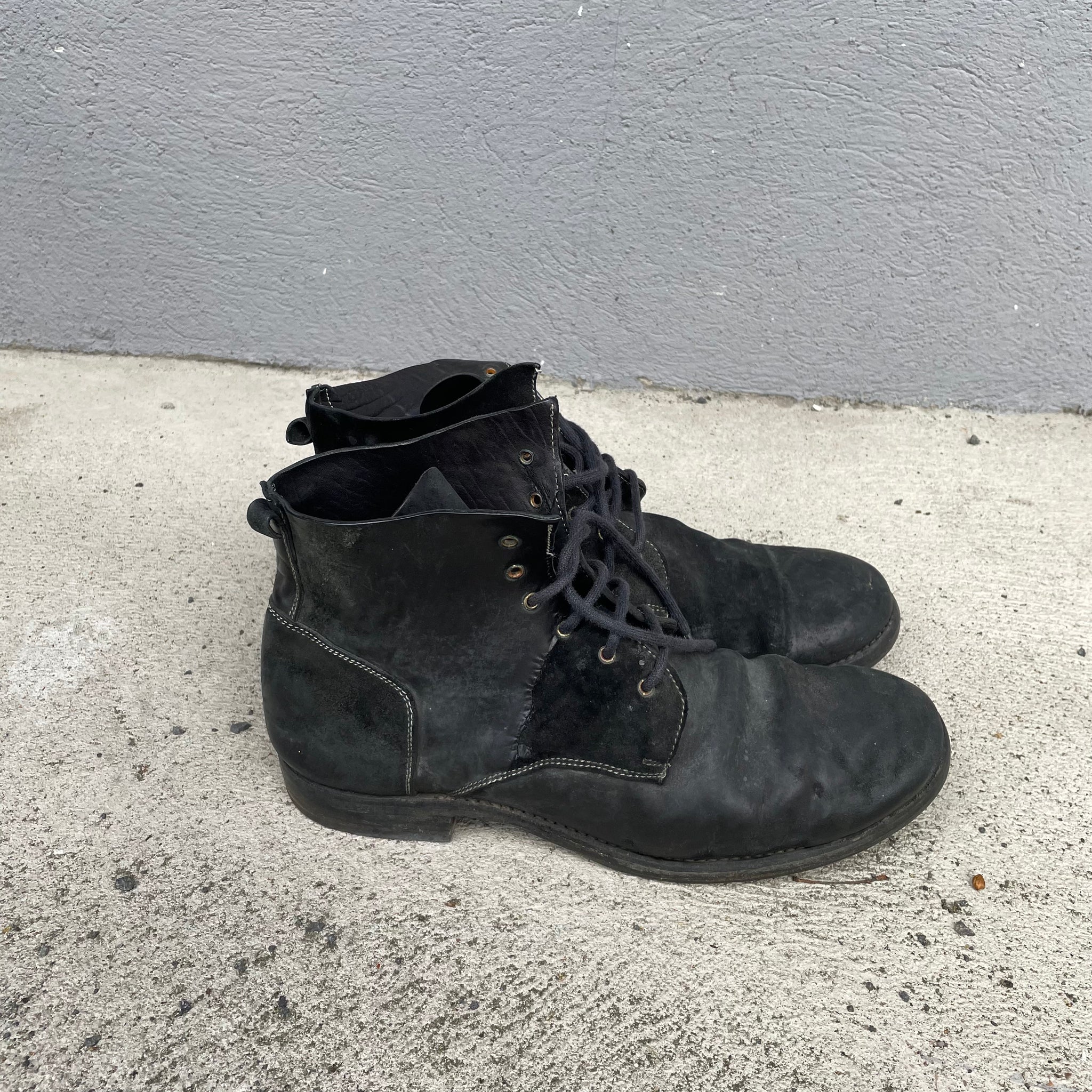 A1923 A Diciannoveventitre Black Leather Combat Boots – Asa Nisi Masa