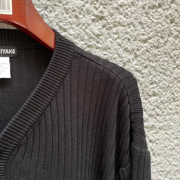 Black Cardigan with Stripe Detail