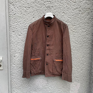 Jil Sander Brown Military Jacket with orange Details