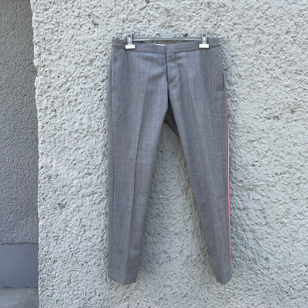 Thom Browne Grey Trousers with Side Stripe