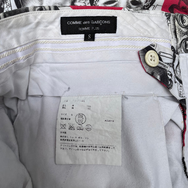 Comme des Garcons Homme Plus X Fornasetti Wide Shorts S/S17 runway Tags