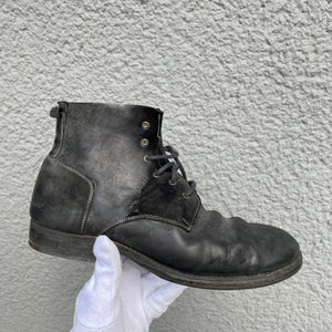 A1923 A Diciannoveventitre Black Leather Combat Boots