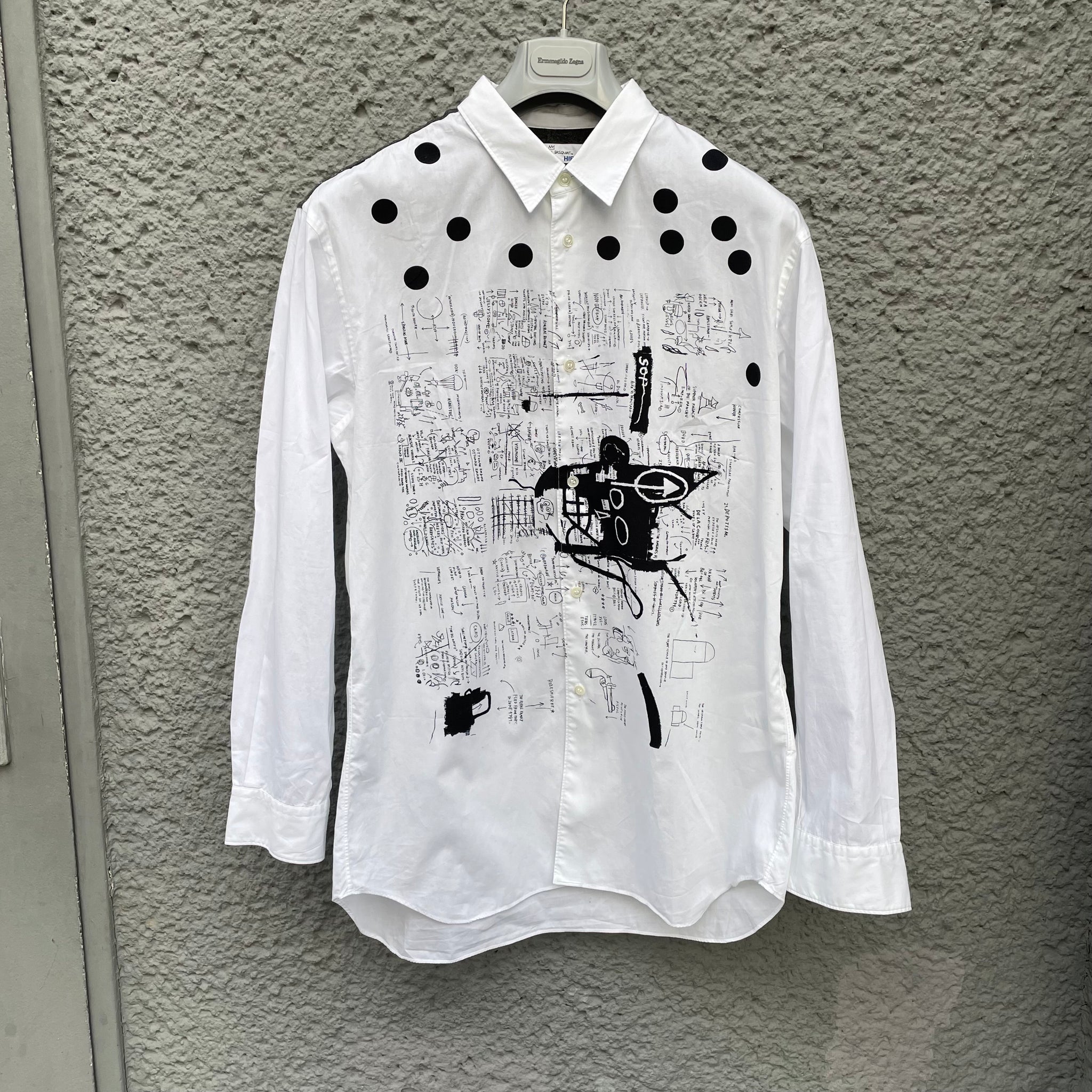Comme des Garcons Shirt White Jean-Michel Basquiat Shirt F/W18 Runway