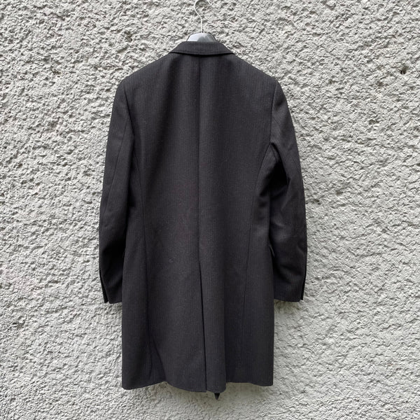 Dior Homme Black Wool Pinstripe Single-Breasted Coat
