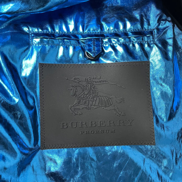 Burberry Prorsum Blue Light Metallic Silk Coat S/S13 Tag