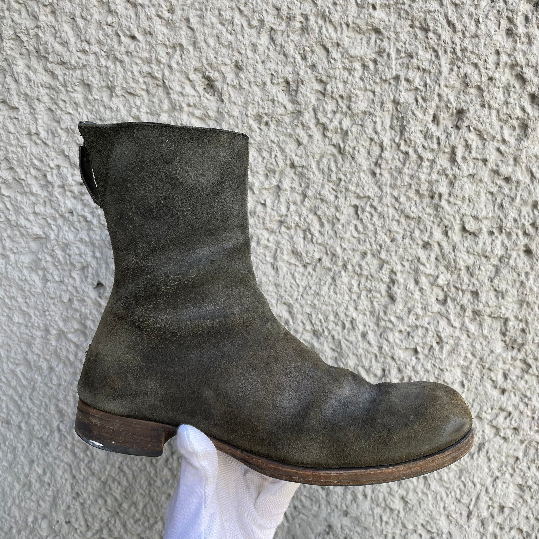 Dark Green Back Zip Boots Asa Nisi Masa