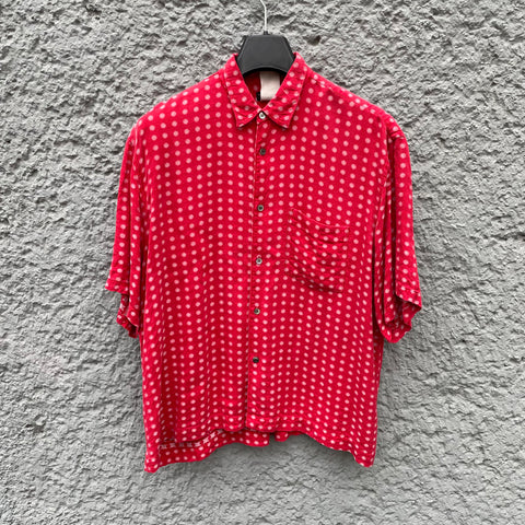 Comme des Garçons Homme Plus Red Polka Dot Oversized Shirt
