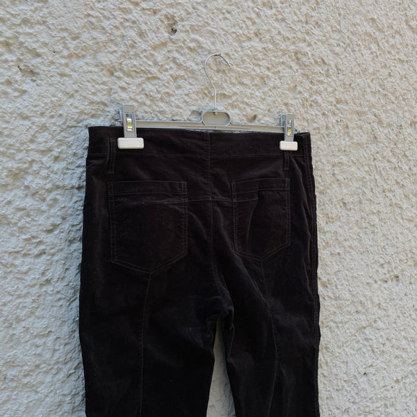 Haider Ackermann Cropped Black Velvet Trousers