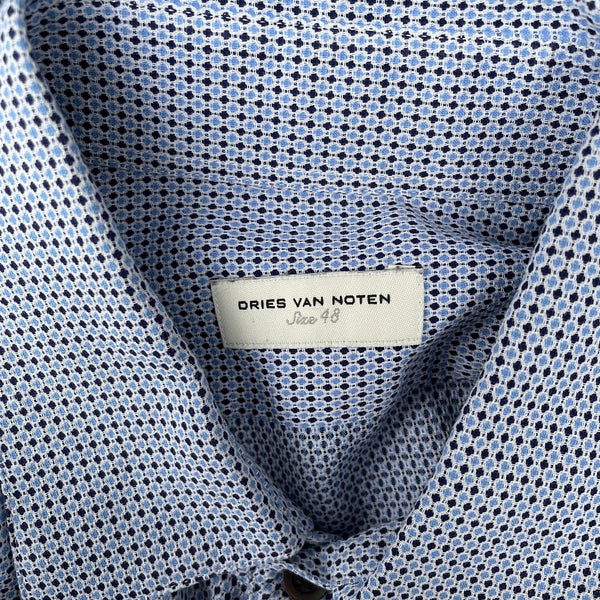 Dries van Noten Blue Shirt with French Cuffs Tag