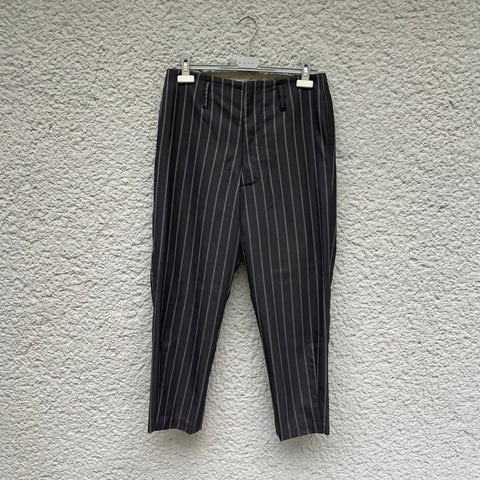 Cropped Black Suspender Trousers