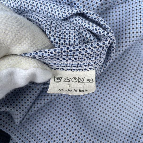 Dries van Noten Blue Shirt with French Cuffs Care Tags