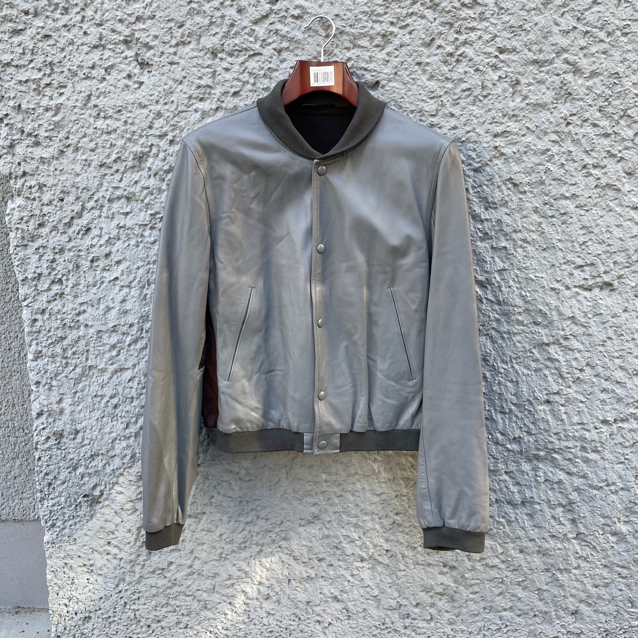 Yohji Yamamoto Grey Cropped Leather Jacket S/S01