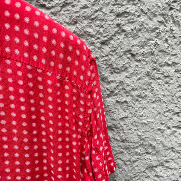 Comme des Garçons Homme Plus Red Polka Dot Oversized Shirt Detail