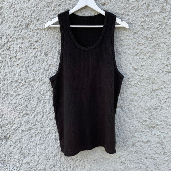 The Elder Statesman Black Cashmere Tank-Top