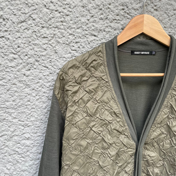 Issey Miyake Green Quilted Light Cardigan