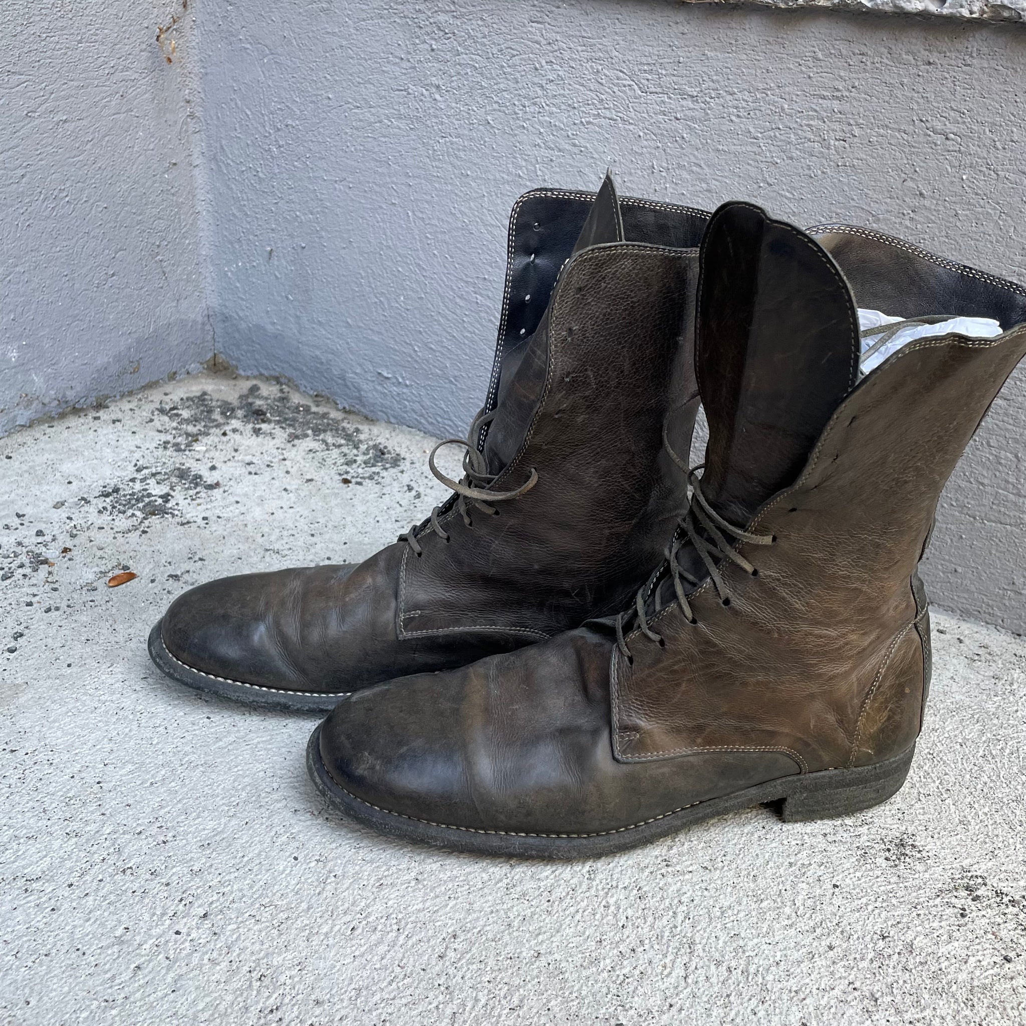  Guidi Brown Patinated Combat Boots 991