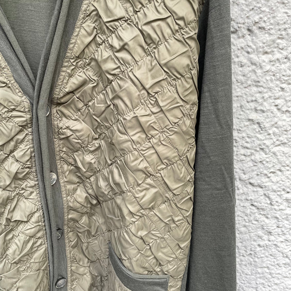 Issey Miyake Green Quilted Light Cardigan